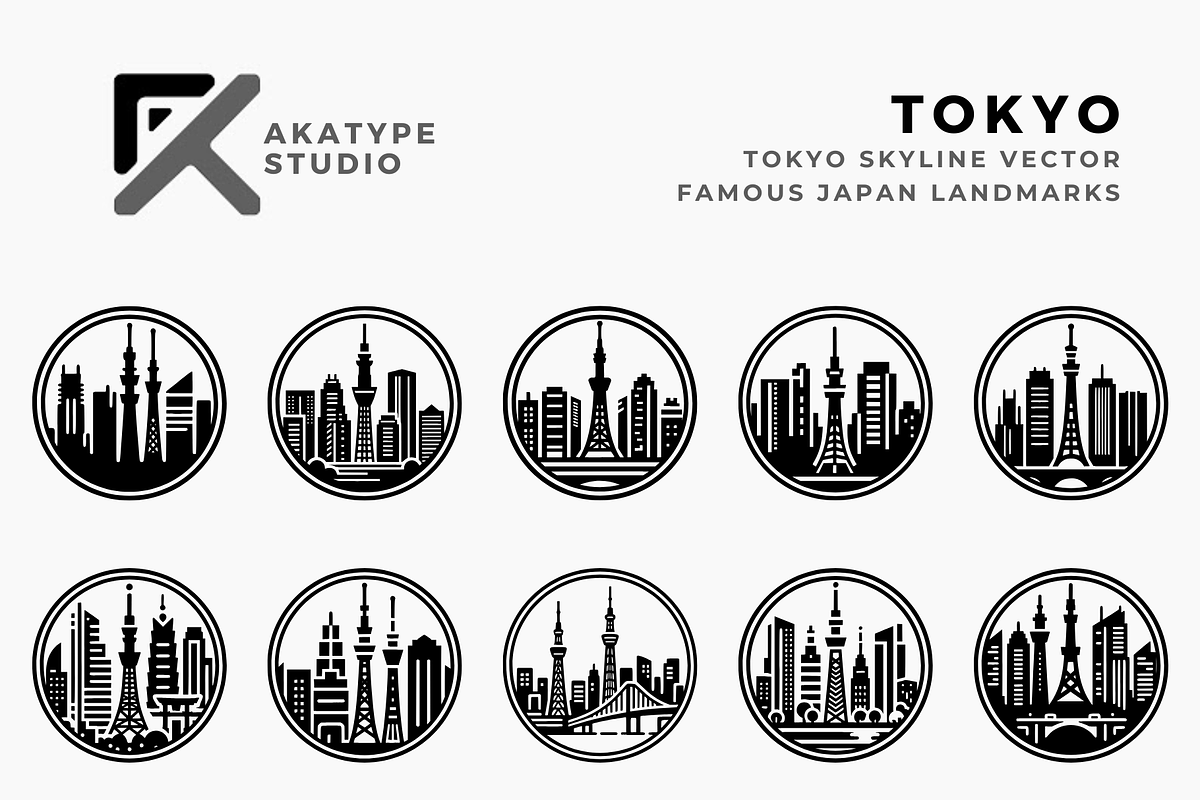 Tokyo Skyline Vector Icon, a Solid Icon by Akatype Studio (Photo 1 of 3)