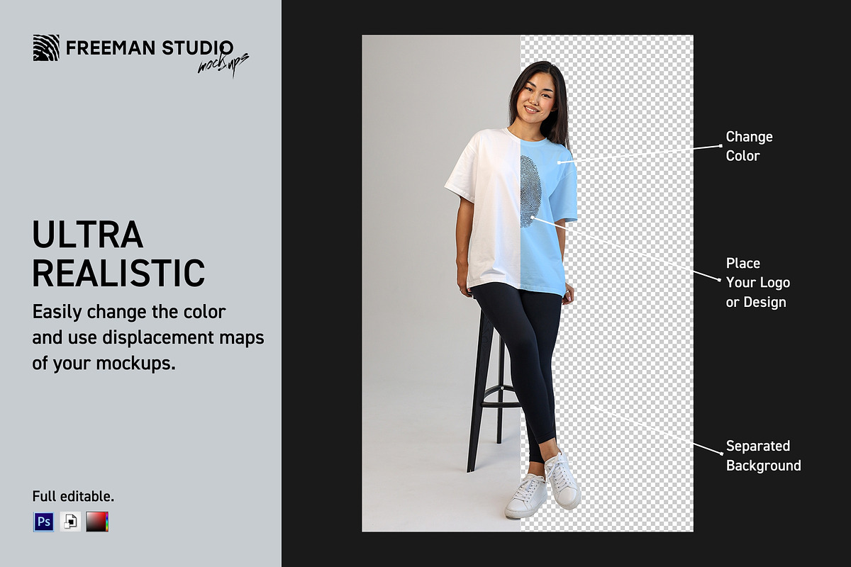 T-Shirt Mockup, a Shirt Mockup by Freeman Studio (Photo 3 of 14)