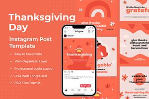 Thanksgiving Day Instagram Post