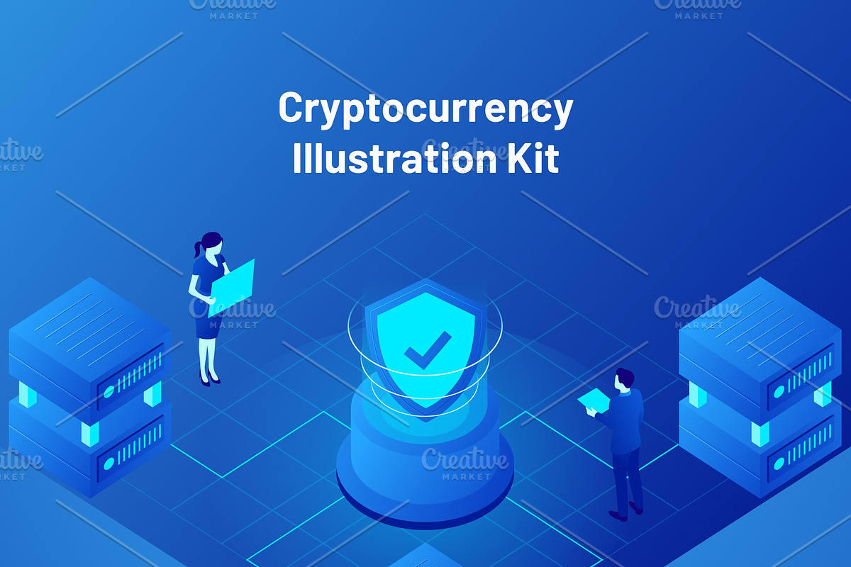 Cryptocurrency Illustration Kit, a Templates & Theme by Designspace (Photo 4 of 6)