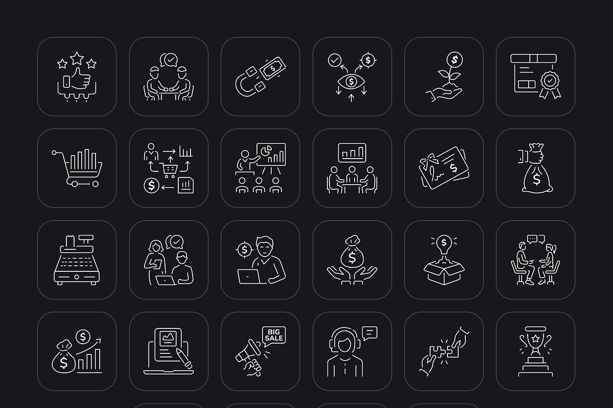 Sales Strategy Icons Set, an Outline Icon by Prosymbols (Photo 8 of 8)
