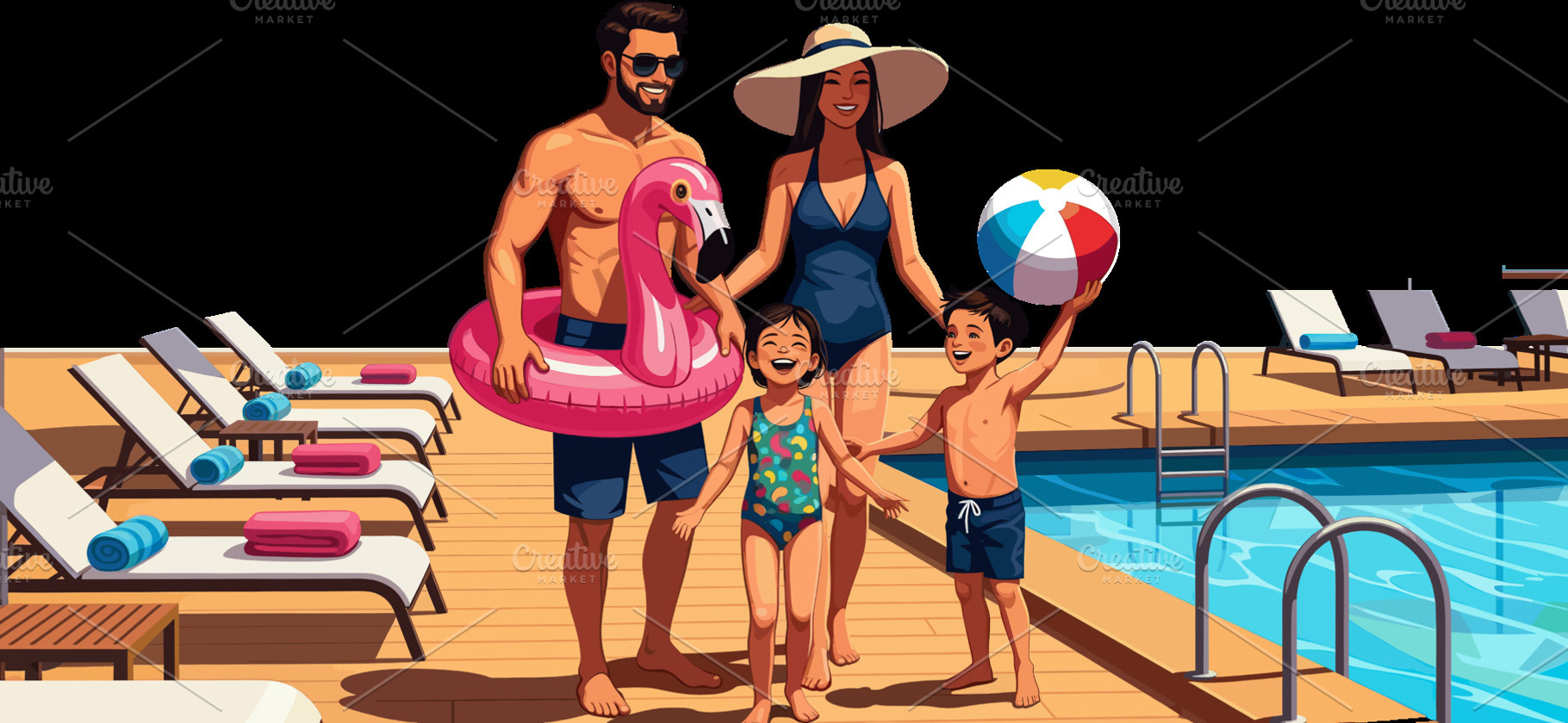 Happy family enjoying themselves, a Holiday Photo by angellodeco