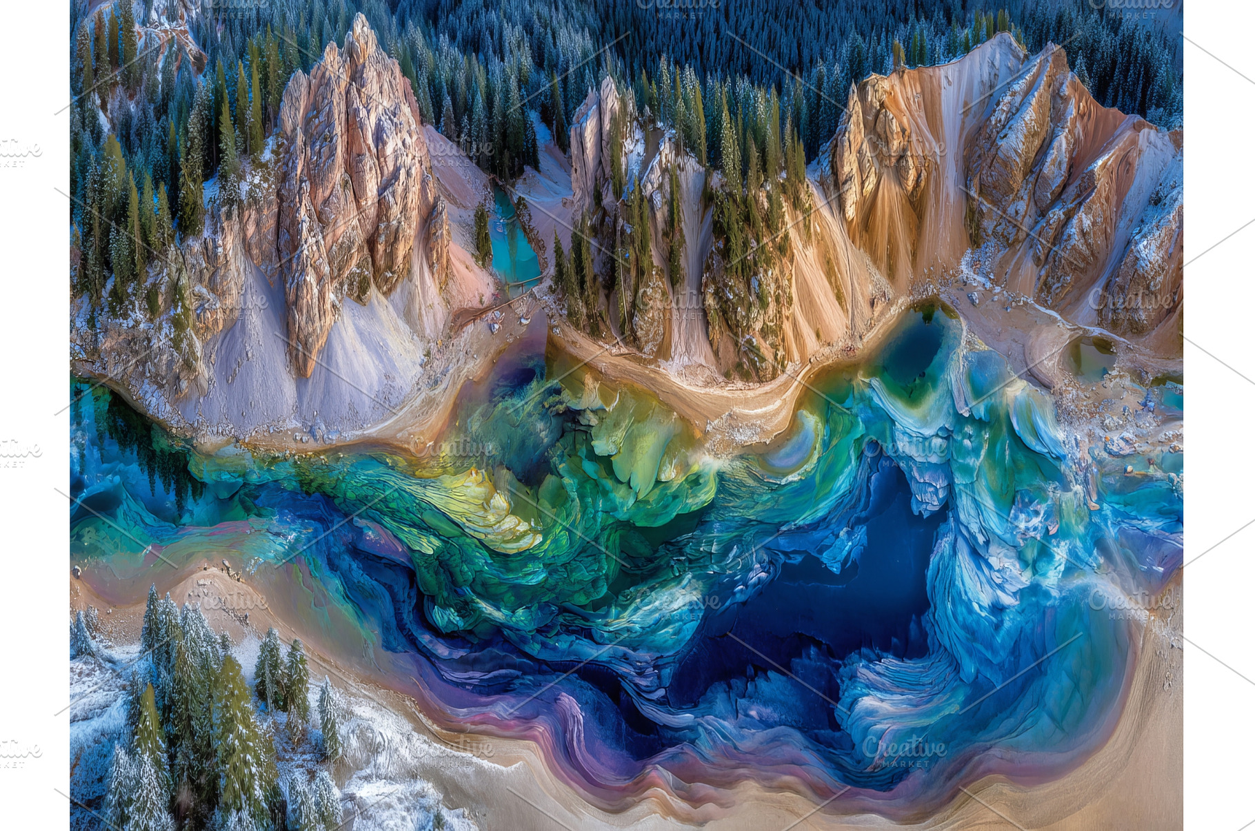 View from above of Black Lake, also, an Abstract Photo by ZinetroN