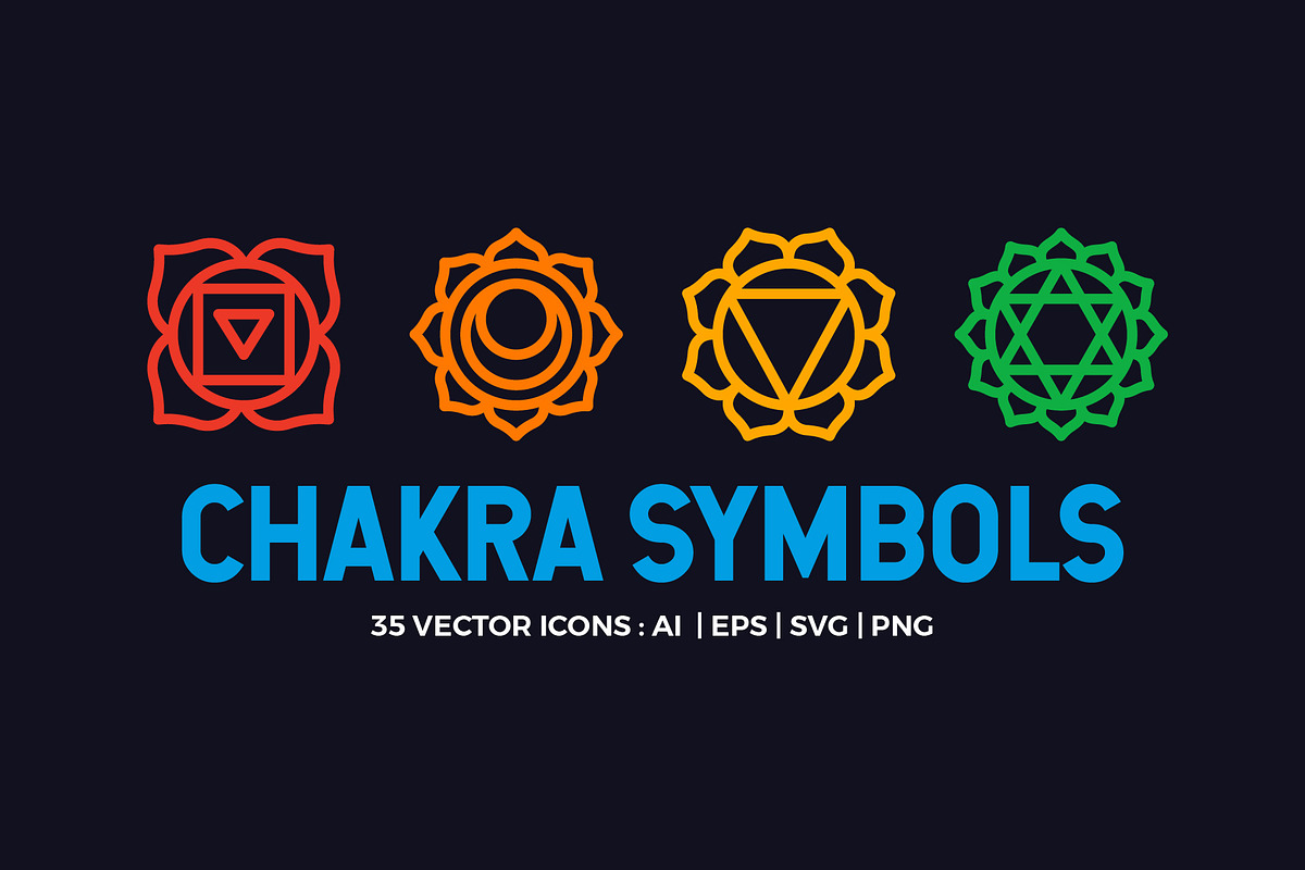 Chakra Symbols Vector Set, an Outline Icon by Abstracto-Create (Photo 1 of 9)