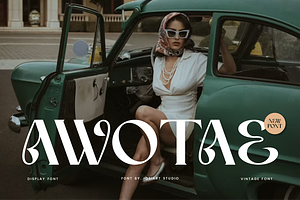 Awotae - Vintage Font, a Sans Serif Font by Iqsiart Studio