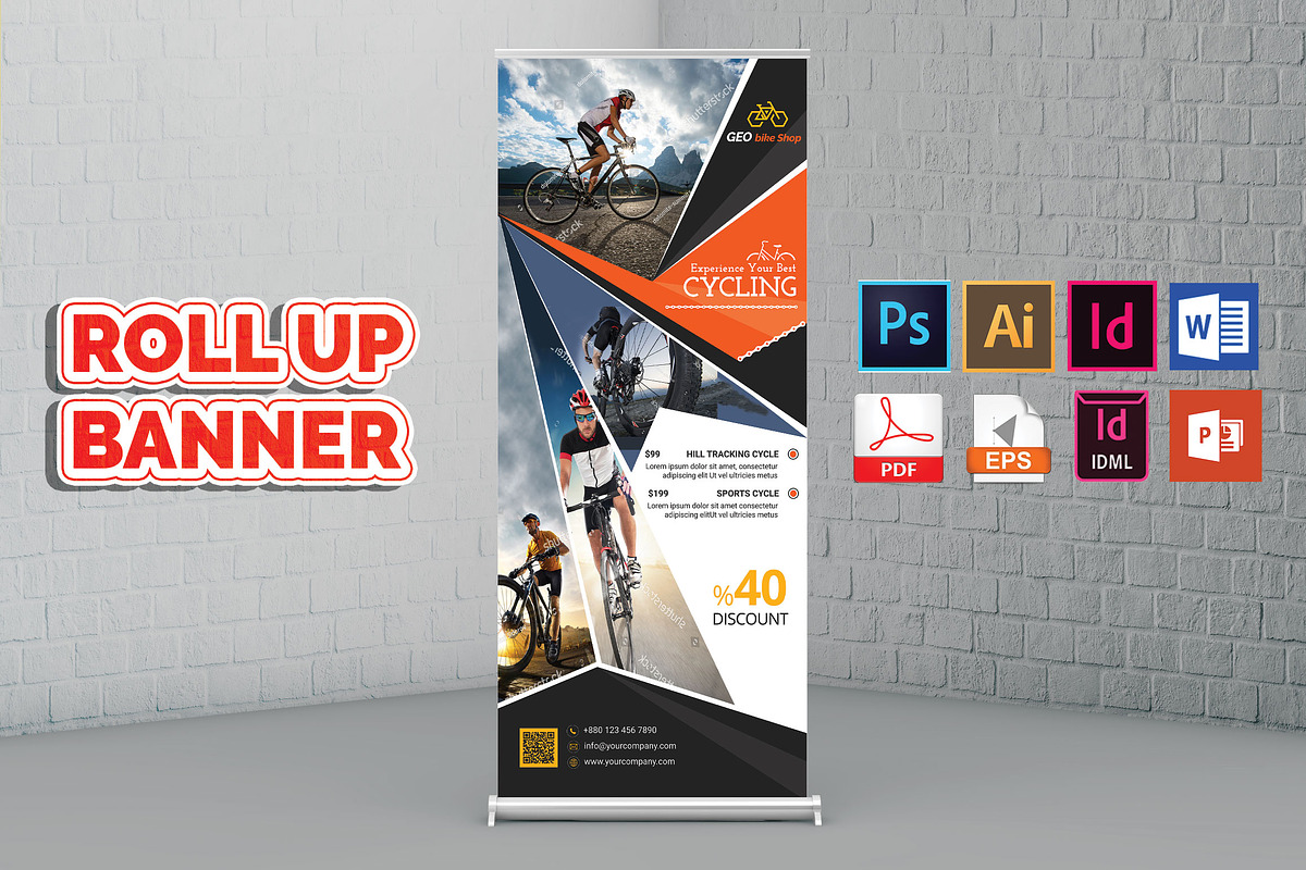 Cycle Shop Roll Up Banner Vol-03, a Flyer Template by Imagine Design Studio