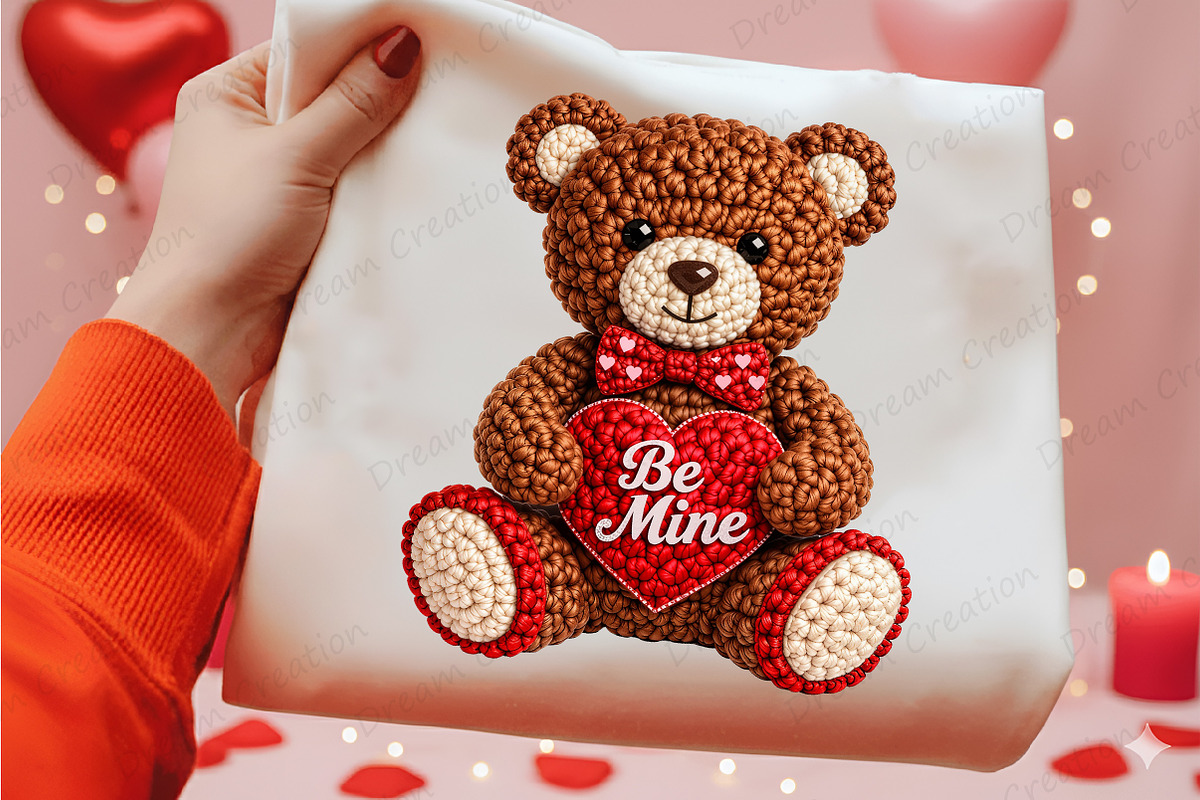 Faux Yarn Valentine Png Teddy Bear, an Illustration by Dream Creation (Photo 2 of 4)