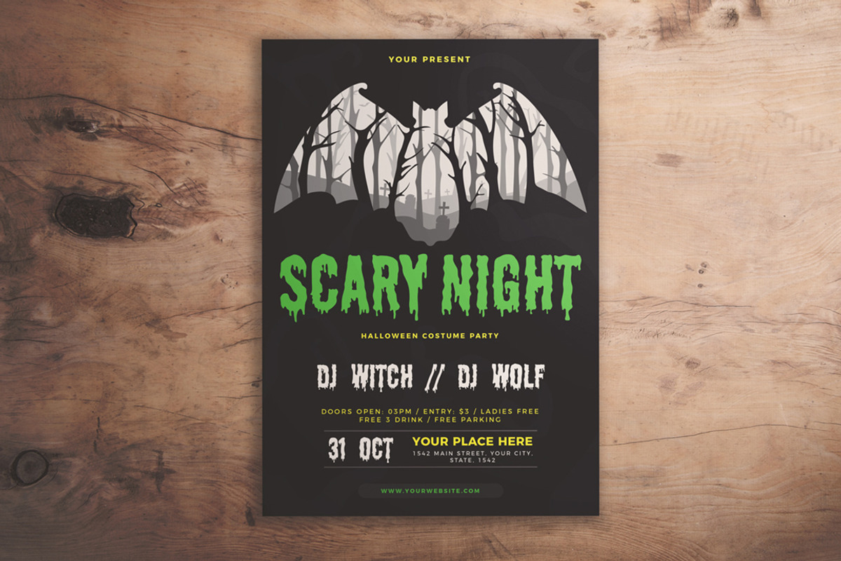 Scary Night Flyer, a Flyer Template by KMZVR.Lab (Photo 1 of 3)