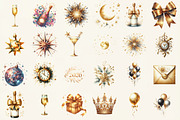 Happy New Year Sublimation Clipart, an Illustration by DreamCafeArt (Thumbnail 2 of 6)