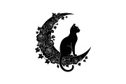 Cat on Crescent Moon Bundle, an Illustration by jahid234 (Thumbnail 19 of 31)