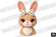 Yarn Crochet Easter Bunny PNG, an Illustration by Watercolor design (Thumbnail 2 of 4)