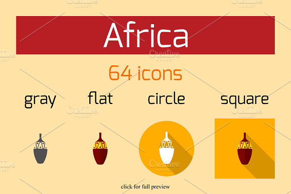 64 African Ethnic Vector Icons
