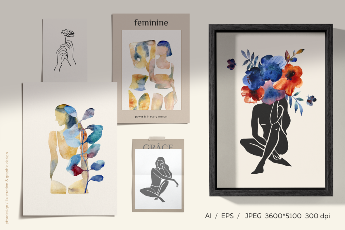 Women's bodies, Prints & Elements, an Object Graphic by yttadesign (Photo 15 of 18)