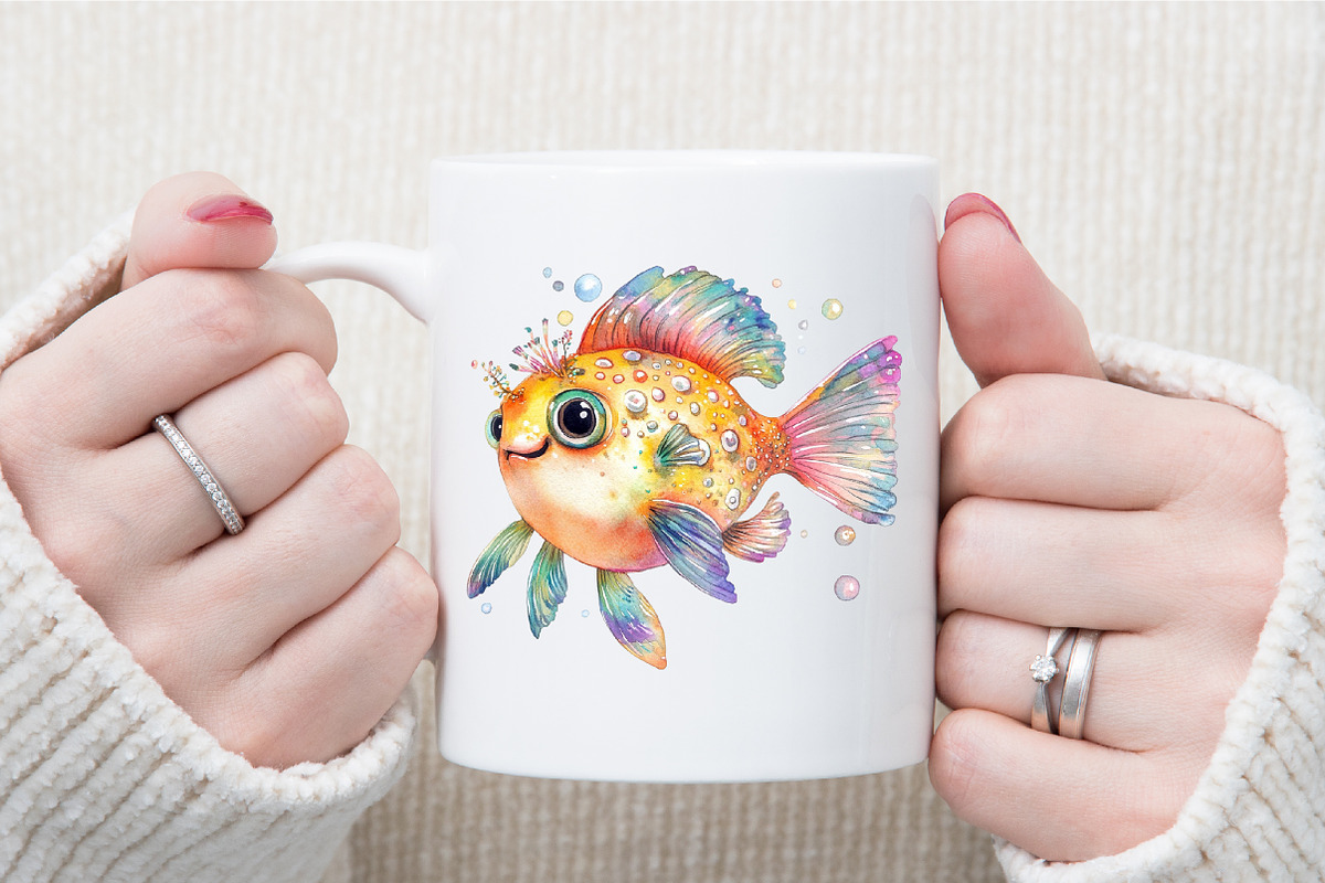 Fantasy Cute Sea Creature Animals Pn, an Illustration by Sublimation Artist (Photo 5 of 6)