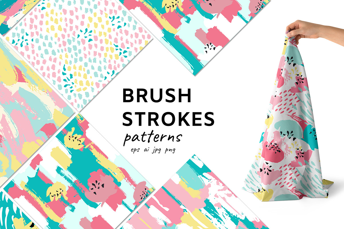 10 abstract brush stroke patterns, a Pattern Graphic by Cozy pattern shop (Photo 1 of 7)