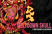 Meltdown Skull Illustration Template, an Object Illustration by badsyxn (Thumbnail 1 of 5)