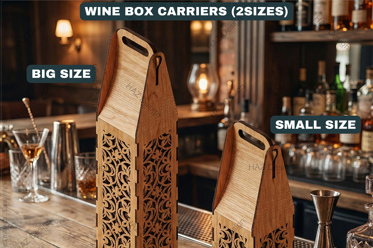 Wooden Wine Box Laser Cut Templates, a Graphic by AtacanDigital (Photo 4 of 8)