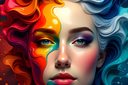 Painted Beauty, a Person Illustration by Sharon Schwalbe (Thumbnail 2 of 2)