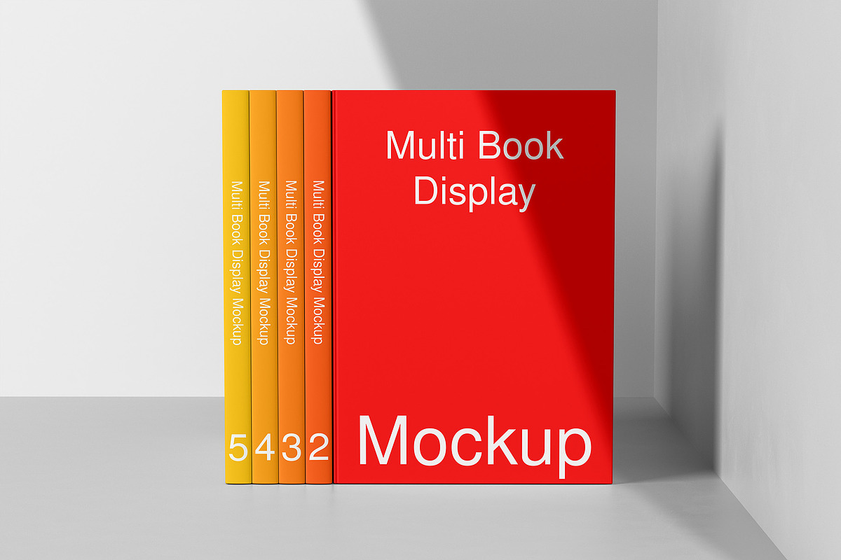 Multi Book Display Mockup - 8 Views, a Books & Magazine Mockup by Illusiongraphic (Photo 8 of 23)