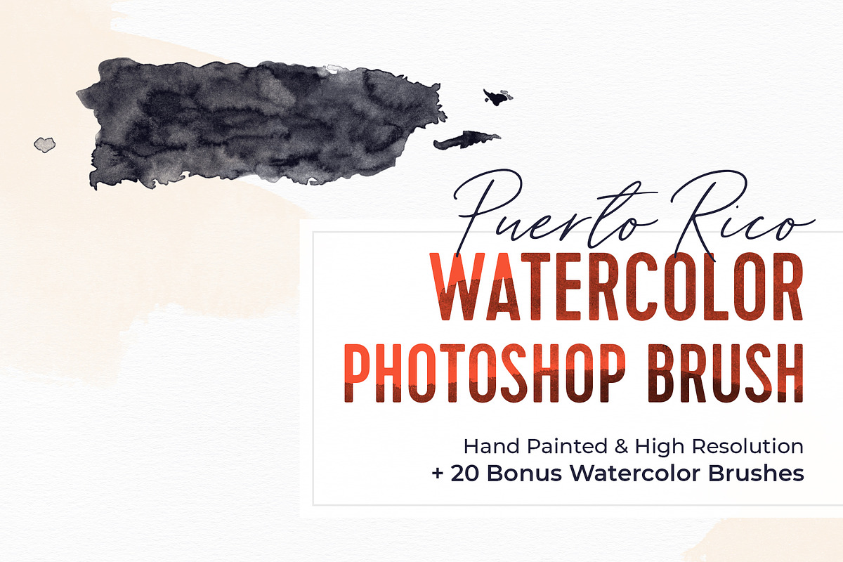 Puerto Rico Watercolor PS Brush, a Brush Add-On by Fernwel Creative (Photo 1 of 4)