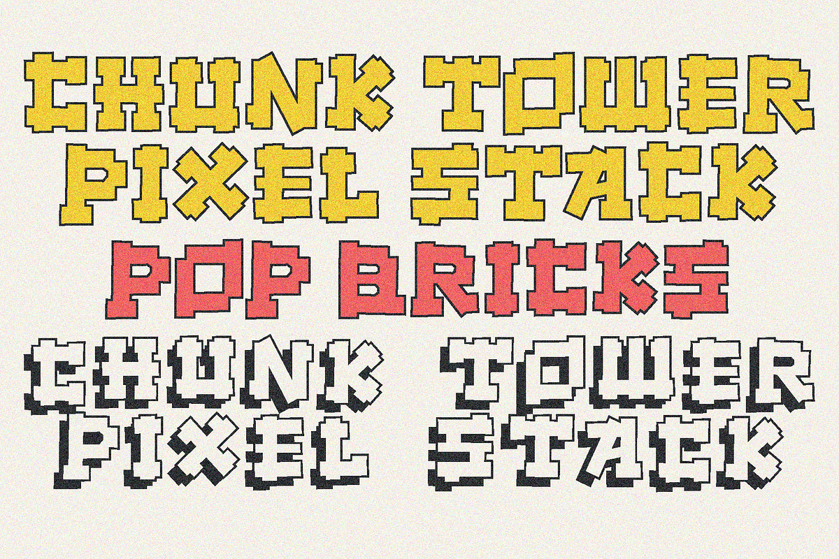 Pop Bricks Font, a Font by Erifqizefont (Photo 8 of 10)