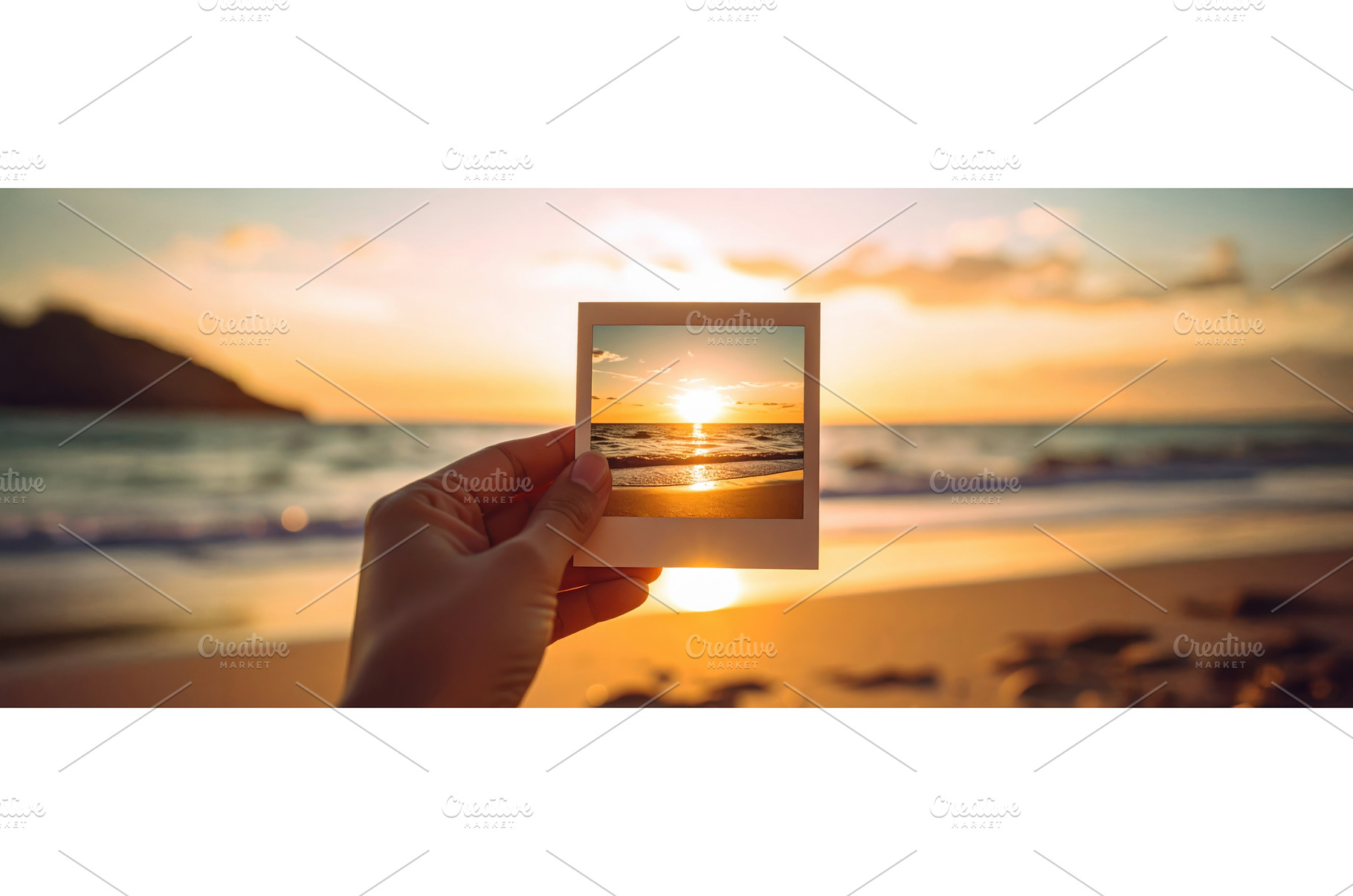 Hand holding a photo frame in front, a Nature Photo by Igor Tichonow