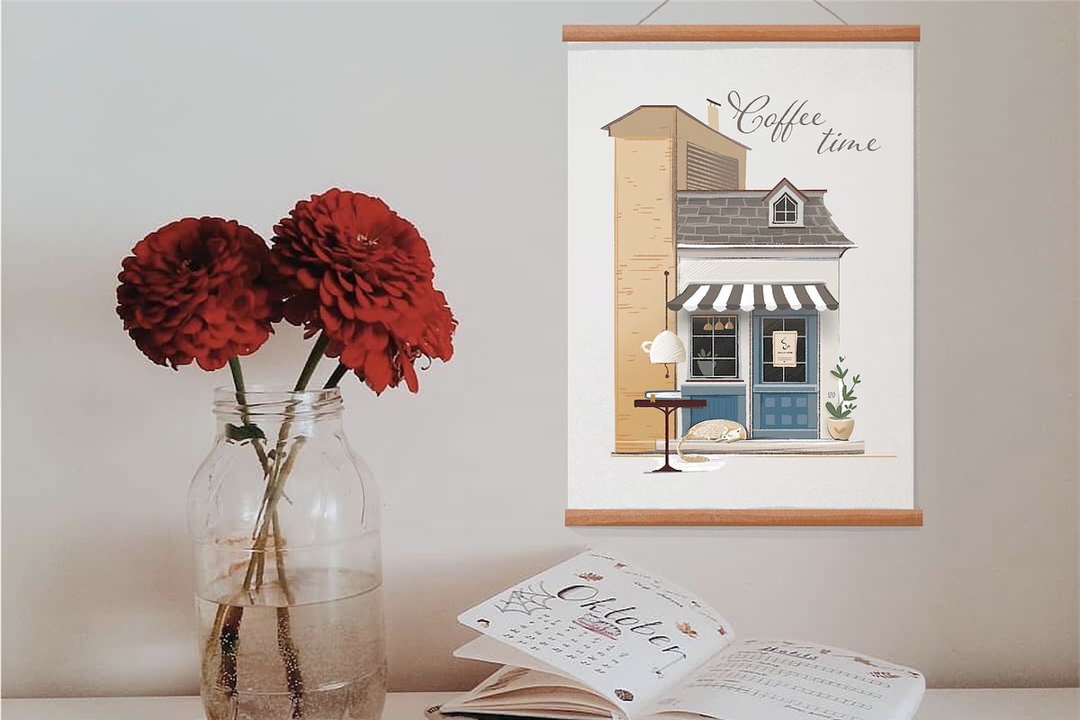 Cute house, sticker pack, a Texture Illustration by Izobova (Photo 10 of 10)