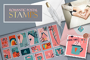 Postage stamps romantic for Valentin, an Illustration by Big Squirrel (Thumbnail 1 of 7)