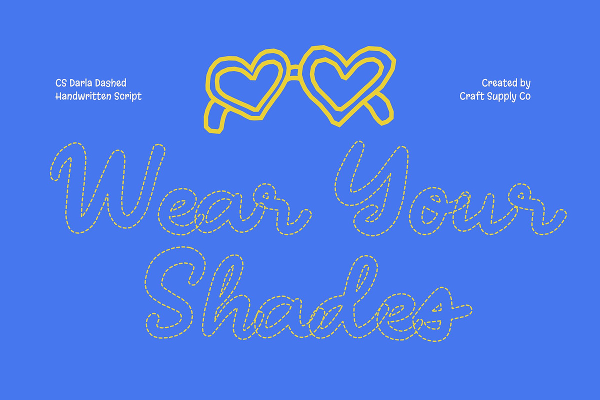 CS Darla Dashed, a Script Font by Craft Supply Co. (Photo 3 of 8)