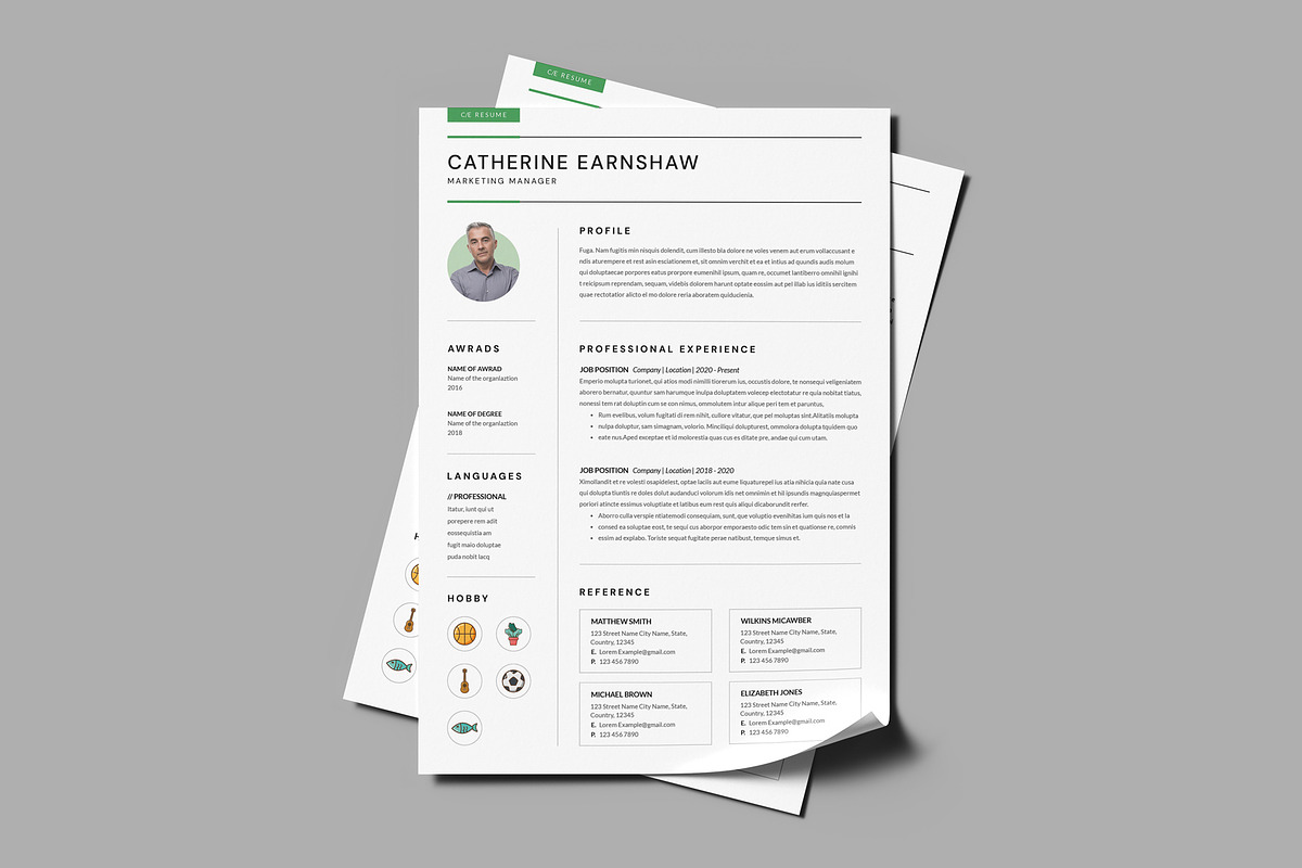 3 Page Resume Template / CV Template, a Resume Template by PixelStudio (Photo 5 of 8)