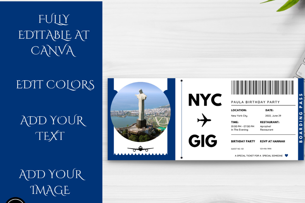 Editable Boarding Pass Template, a Card Template by YasdeyDesigns (Photo 8 of 8)