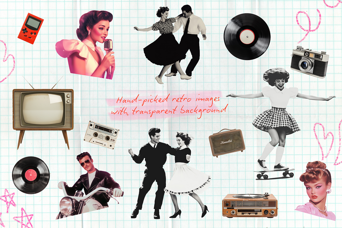 Retro PNG Cutouts Vintage Stickers, an Object Graphic by Design Alchemy Studio (Photo 9 of 12)