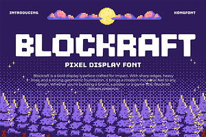 Blockraft – Pixel Display Font, a Sans Serif Font by overlaytemplates