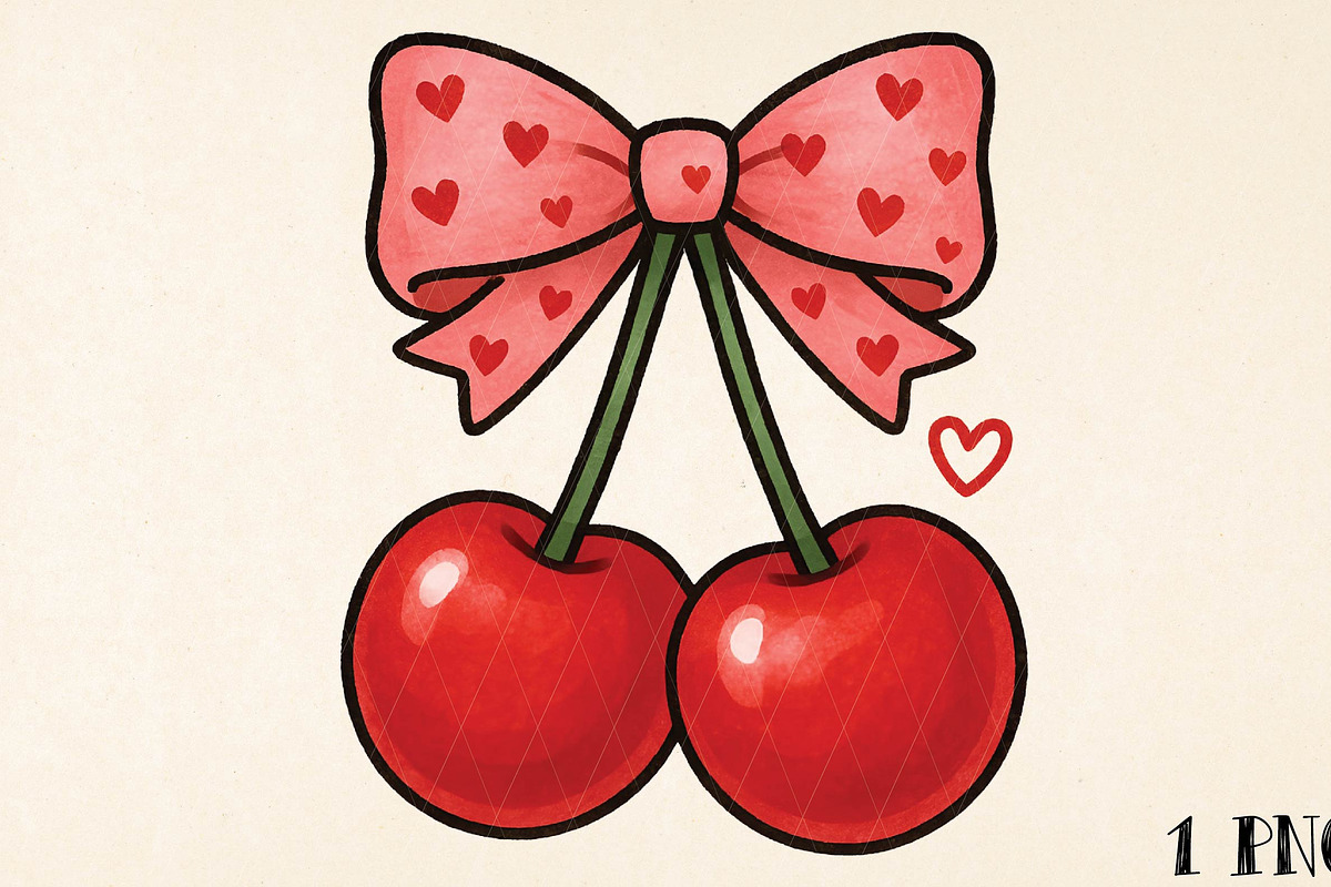 Valentine Cherry Bow Png, an Illustration by DreamPrint404 (Photo 1 of 8)