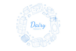 Dairy Products Banner Template, a Food Illustration by TopVectors