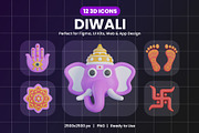 Diwali 3D Icon Pack, an Object Graphic by Artnivora.Std (Thumbnail 1 of 4)