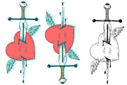 Sword & Heart design set, a Decorative Illustration by OKart.studio (Thumbnail 4 of 6)