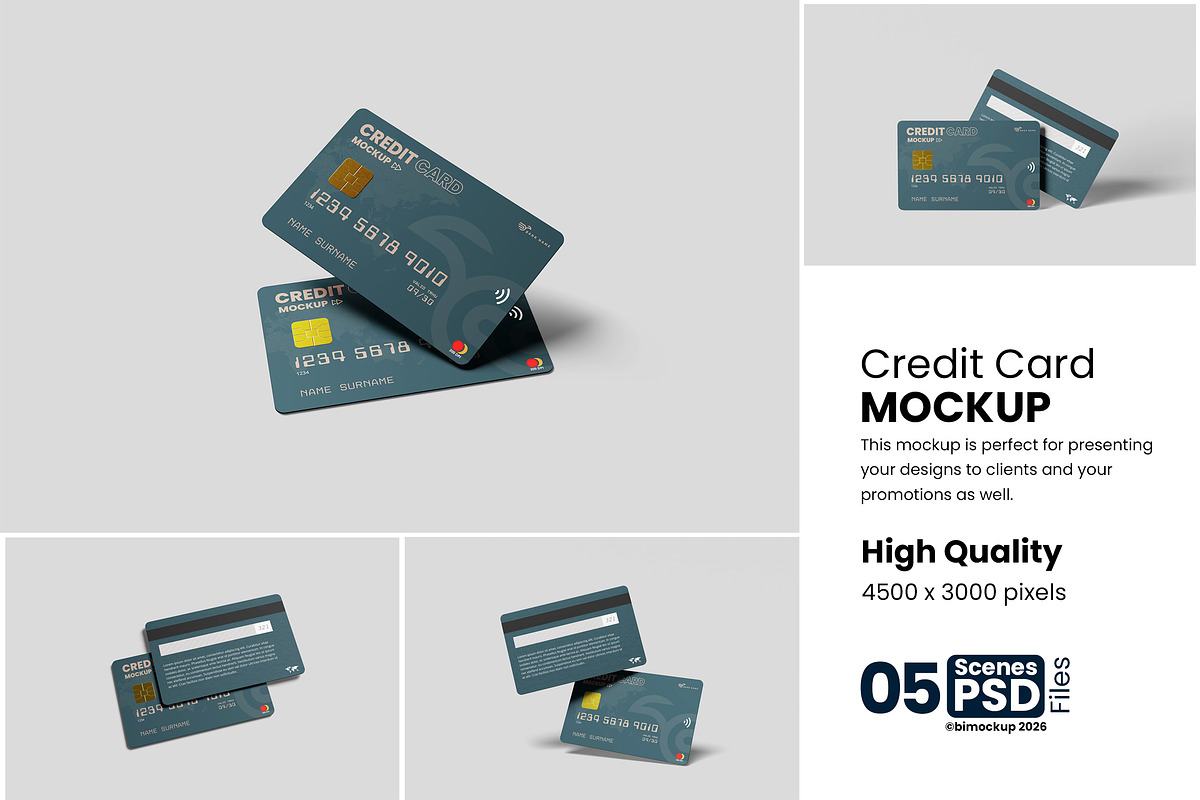 Credit Card Mockup For Branding, an Advertising Mockup by bimockup (Photo 1 of 6)