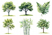 Green Trees and Leaves Clipart, an Illustration by Daily.Designs (Thumbnail 7 of 8)