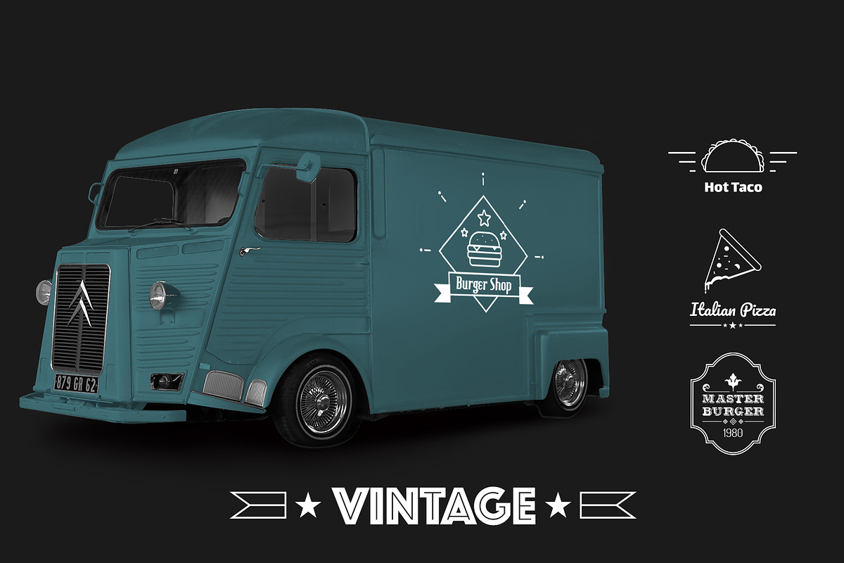 Over 70 Various Logos for Fast Food, a Branding & Logo Template by UX Monster (Photo 8 of 13)