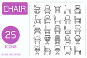 Chair Icons Line Illustration, an Outline Icon by Designfour (Thumbnail 1 of 7)