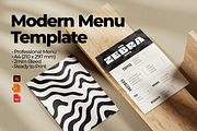 Modern A4 Menu Template, a Marketing Template by Paracosmo Design (Thumbnail 1 of 3)