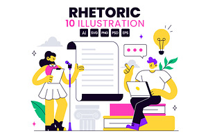 10 Rhetoric Vector Illustration, a Person Illustration by denayunebgt