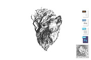 Wild wolf howling engraved portrait, a Background Graphic by CatMadePattern (Thumbnail 1 of 2)