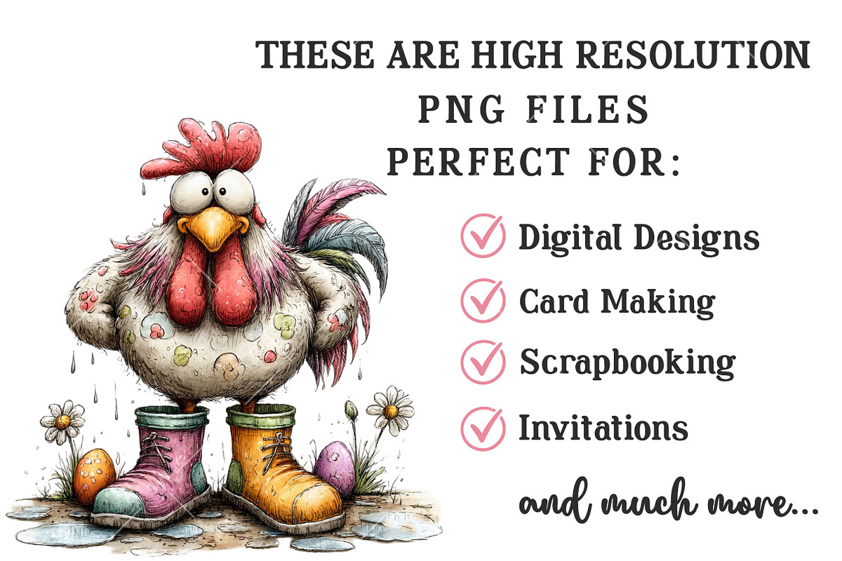 Whimsical Easter Roster Clipart, an Illustration by OK Design (Photo 4 of 6)