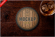 Paper Coaster On Mahogany Bar Co PSD, an Advertising Mockup by Bruno's Shop (Thumbnail 1 of 3)