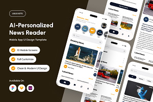 Newzup – Minimalist AI News App, an App Template by productype1