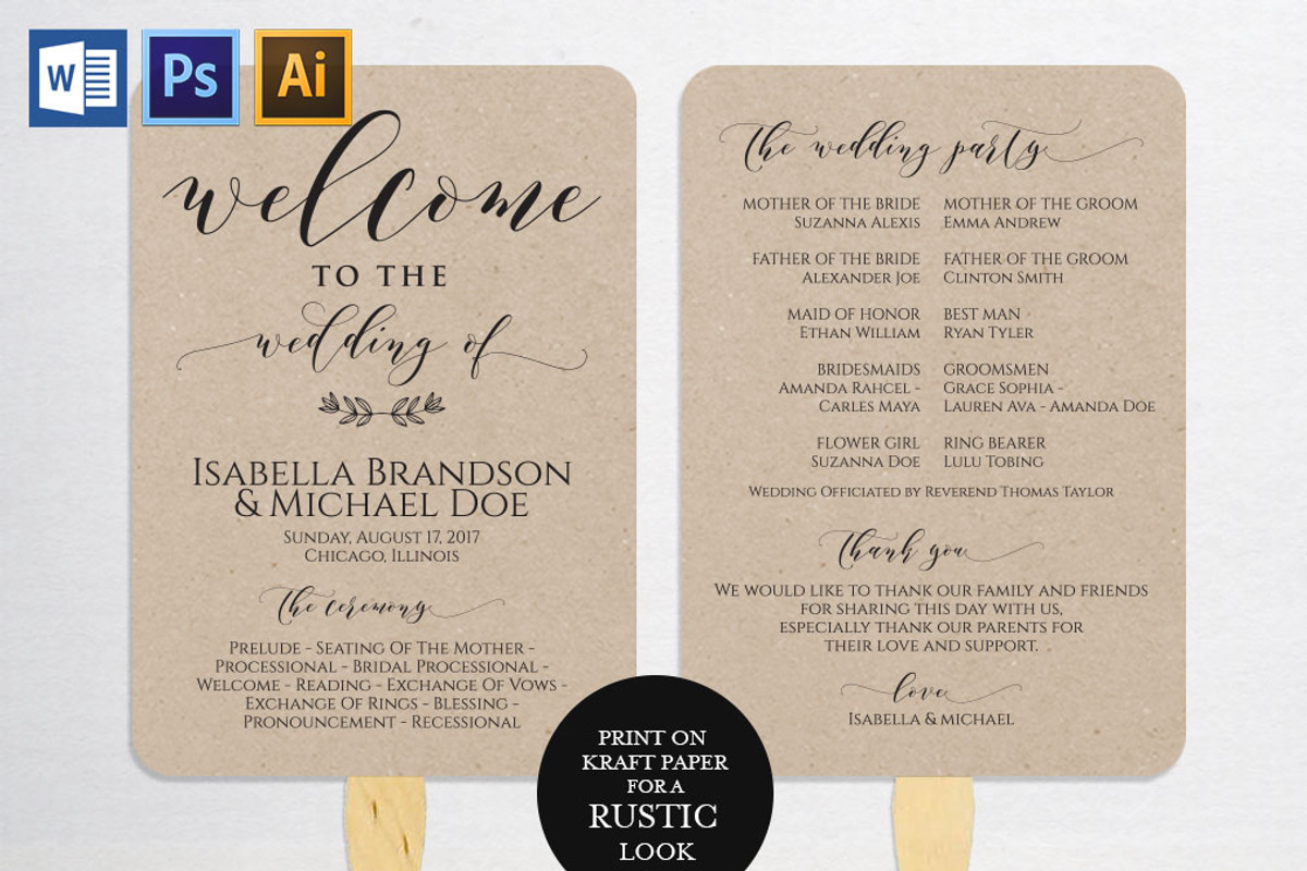 Wedding Program Fan SHR383, an Invitation Template by Shafura_Wedding (Photo 1 of 4)