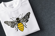 Ornate Calligraphic Bee, a Decorative Illustration by Color and Decor (Thumbnail 3 of 3)
