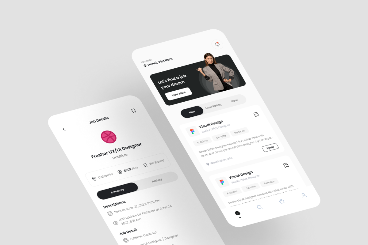 Jobby - Job Finder App UI Kit, an UI Kit Template by iDoodle Studio (Photo 3 of 4)